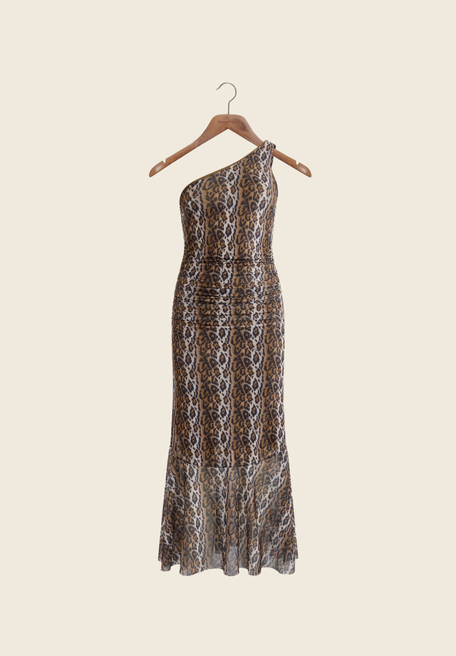 LEOPARD ASYMMETRIC DRESS