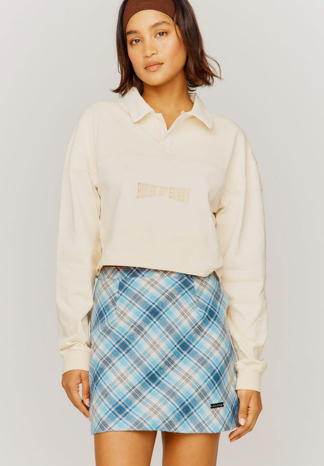 CROPPED POWER LOGO BUTTON UP