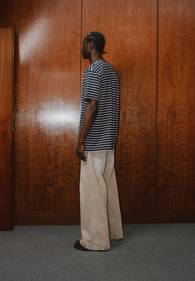 STRIPE POWER LOGO TEE