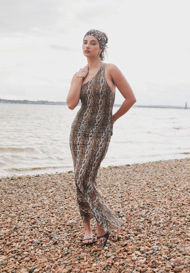 LEOPARD ASYMMETRIC DRESS