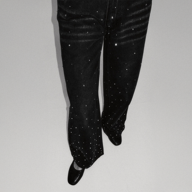CRYSTALLISED WIDE LEG DENIM