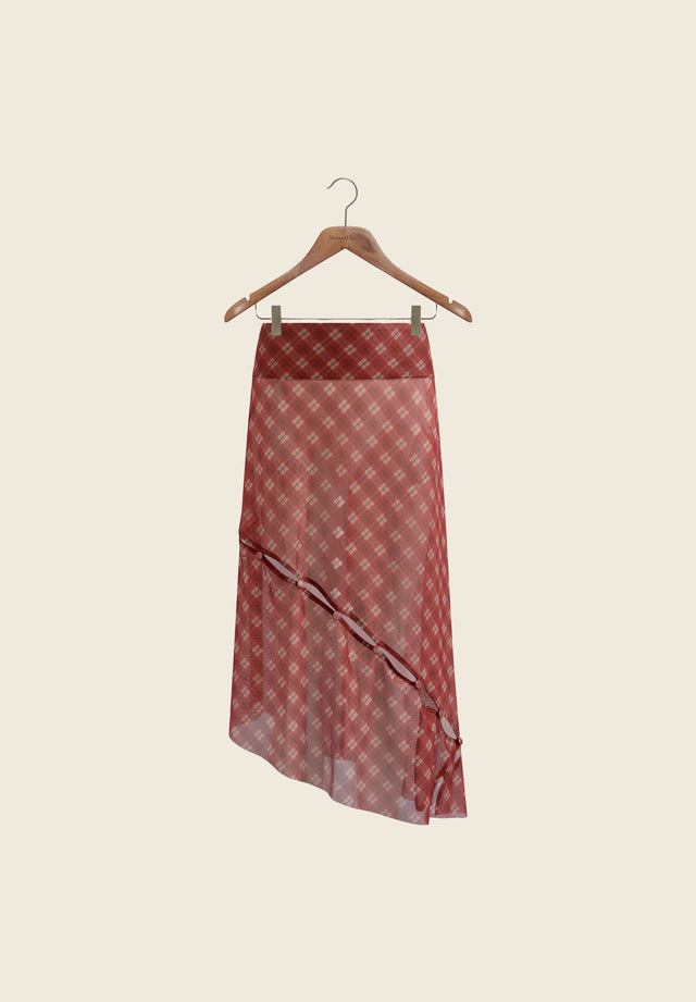 RETRO CHECK MESH SKIRT