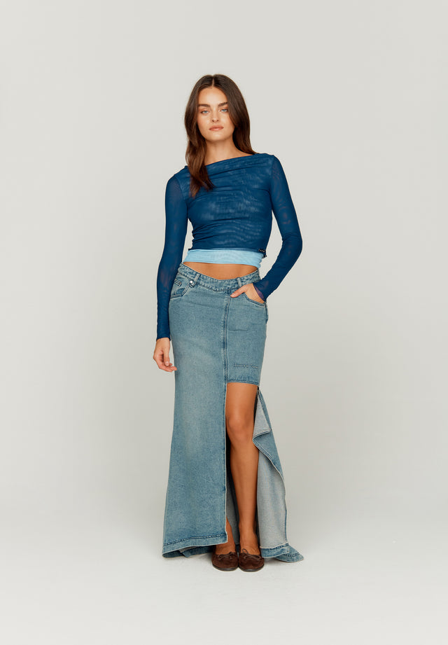 THE CASCADE DENIM SKIRT