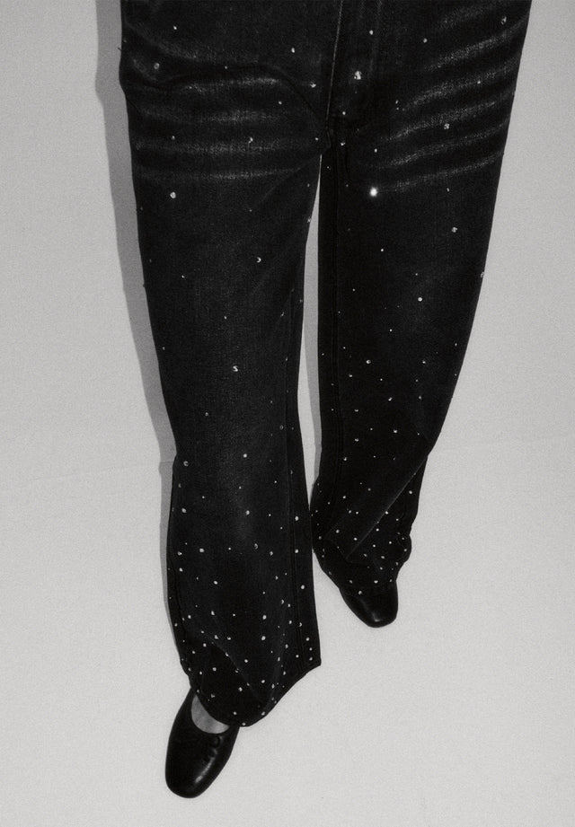 CRYSTALLISED WIDE LEG DENIM