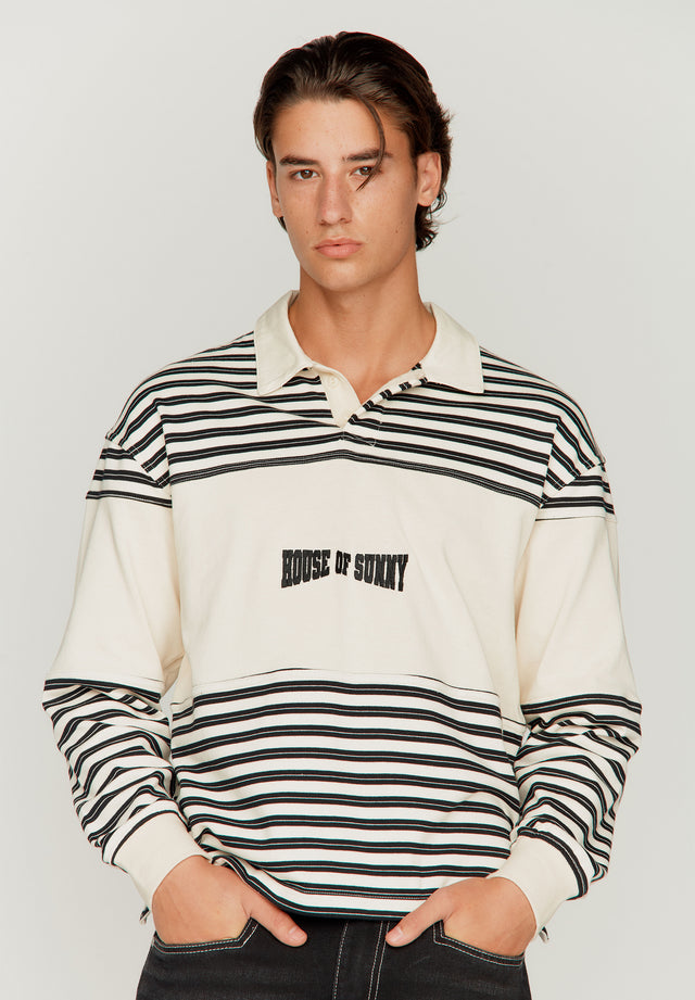 STRIPE POWER LOGO BUTTON UP