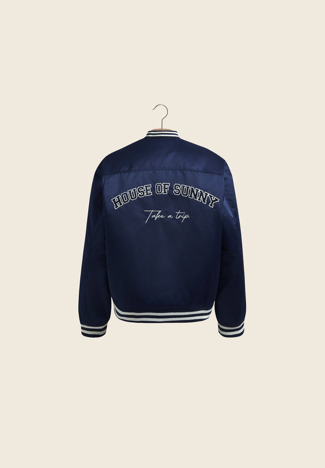 SATIN CLUB VARSITY BOMBER