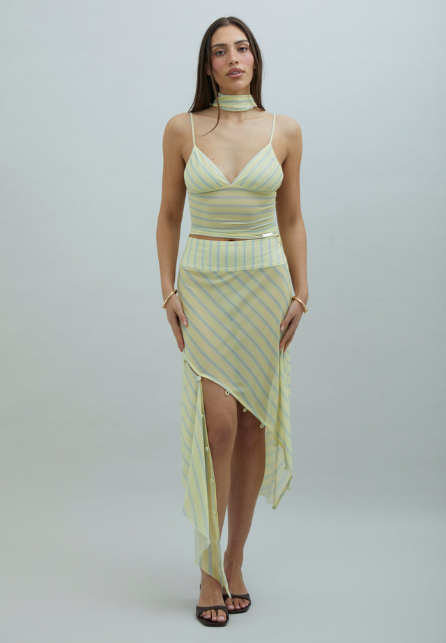 STRIPED MESH CAMI TOP