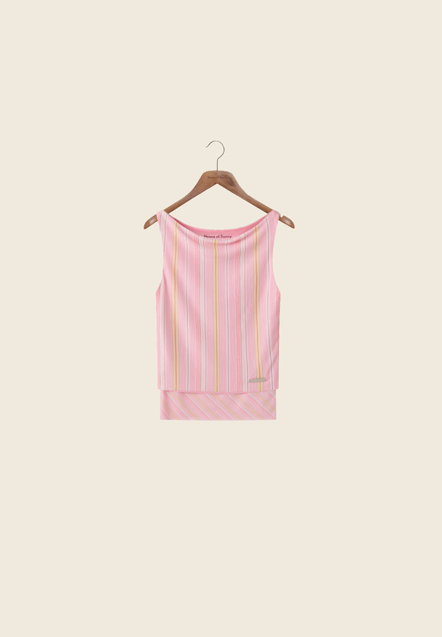 STRIPED MESH TOP
