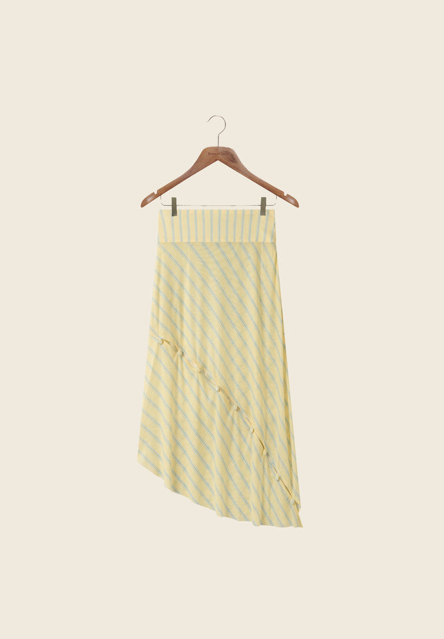 STRIPED MESH ASYMMETRIC SKIRT