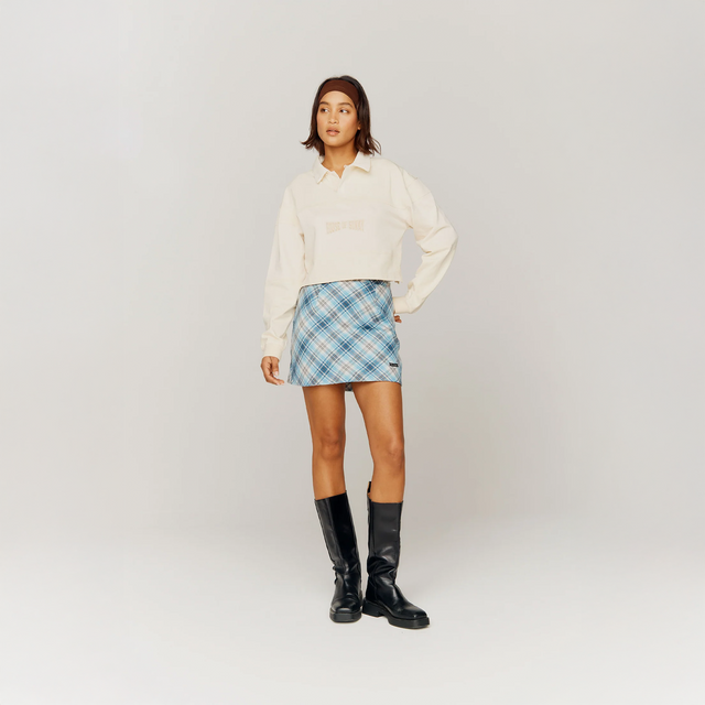 CROPPED POWER LOGO BUTTON UP